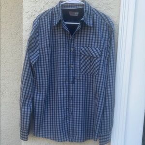 Wrangler Outdoor Blue Plaid Button up Lightweight Shirt Men's Size M